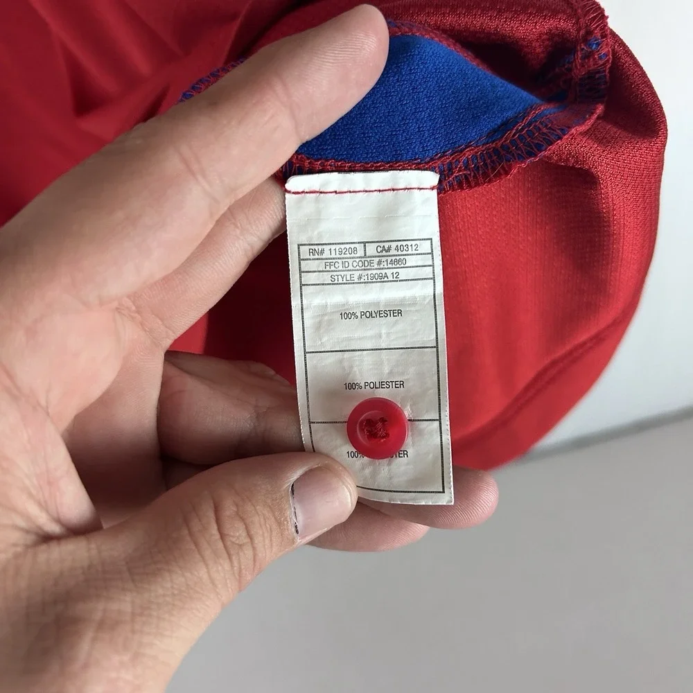 Kansas Jayhawks KU Adidas Climalite Short Sleeve Polo Shirt Men's Size Large Red